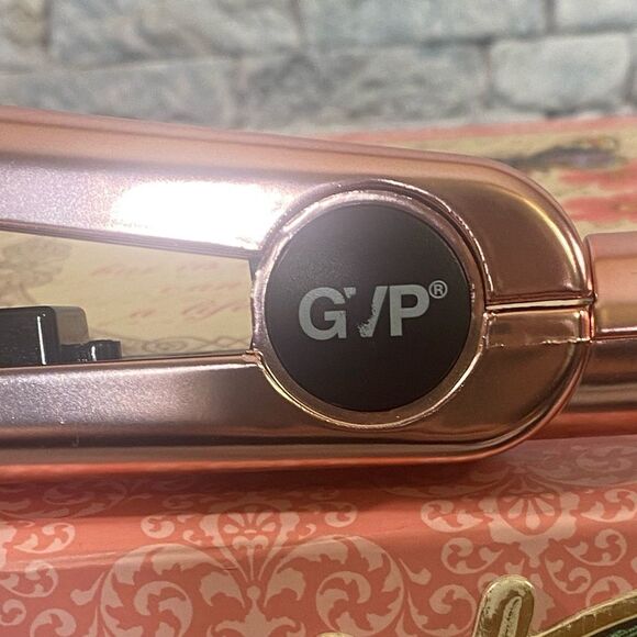 GVP Ceramic Travel Flat Iron Hair Straightener 1 Inch Rose Gold Anti Frizz - Picture 2 of 7
